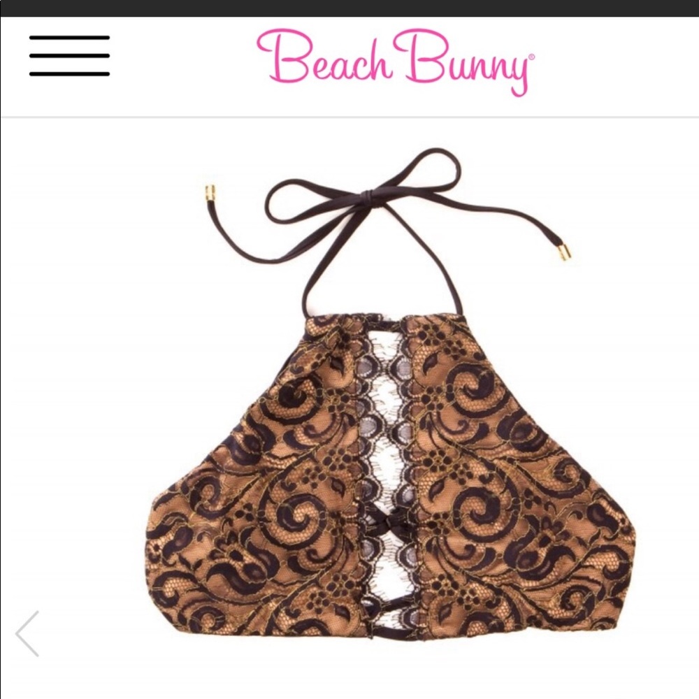 Beach bunny gunpowder and lace bikini top
